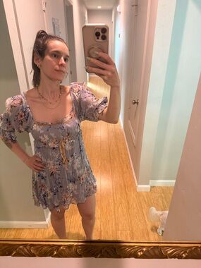 Free People Lavender Floral Mini Dress
